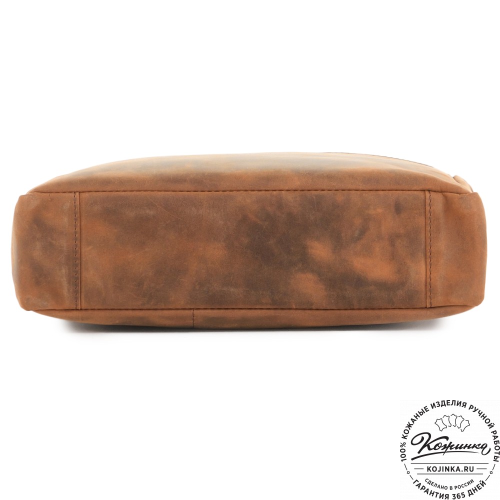  Кожаная деловая сумка "Гранд" (темно-коричневая крейзи)